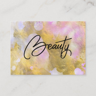 *~* Script BEAUTY Pink Gold Foil Carte de visite
