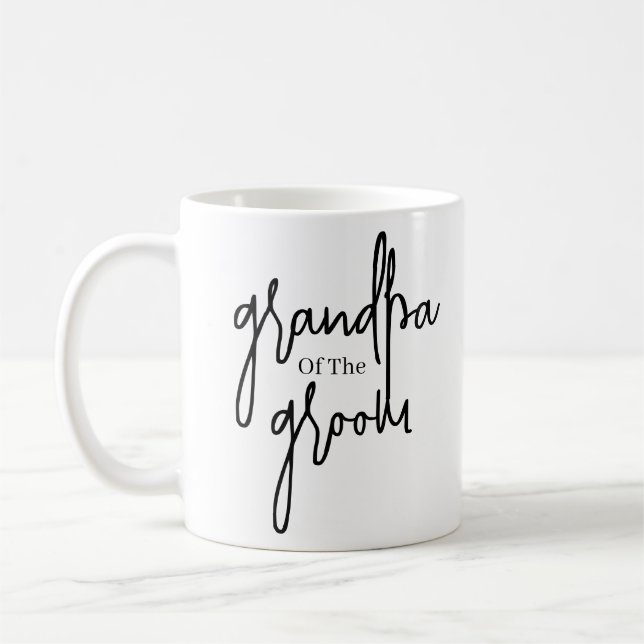 Script Black Opa der Bräutigam Hochzeit Kaffeetasse (Links)