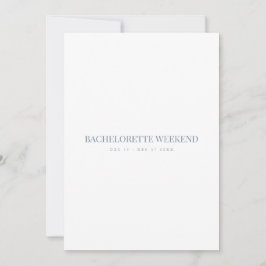 Script Blue & White Bachelorette Weekend Card Einladung