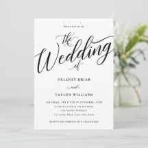 Script Blühe Moderne Schwarz-Weiß-Hochzeit