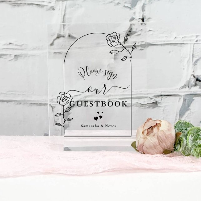 Script Blume Arch Custom Wedbook Acrylschild (Von Creator hochgeladen)