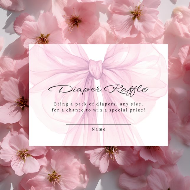 Script Blush Bow Diaper Raffle Insert (Von Creator hochgeladen)