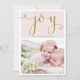 Script Blush & Gold Joy   Carte photo de vacances
