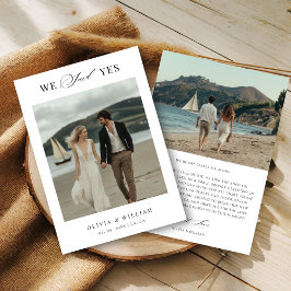 Script Boho Modern Wir sagten Yes Beach Wedding Fo Ankündigung