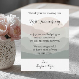 Script Boho Watercolor Mountain 1st Anniversary  Mitteilungskarte