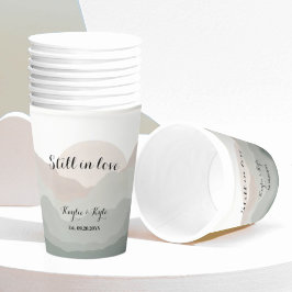 Script Boho Watercolor Mountain Anniversary Pappbecher