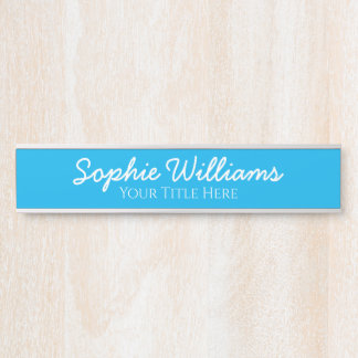 Script Bold White Schriftartes Name Title (Titel a Türschild