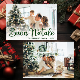 Script Buon Natale Photo Holiday Card Feiertagskarte