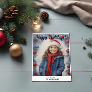 Script Caligraphy Winter Happy Holiday Foto Card Feiertagskarte