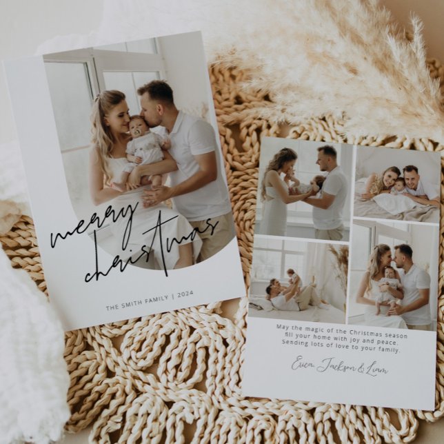 Script Calligrafy Christmas Arch Foto Feiertagskarte (Von Creator hochgeladen)