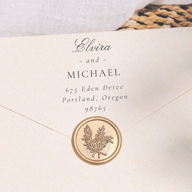 Script Calligraphy & Classic Serif Wedding Return  Gummistempel (Von Creator hochgeladen)