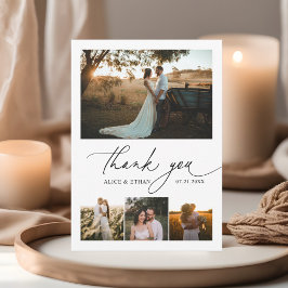 Script Calligraphy Foto Wedding Vielen Dank Dankeskarte