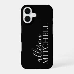 Script Calligraphy Minimalistisch Black iPhone 16 Hülle
