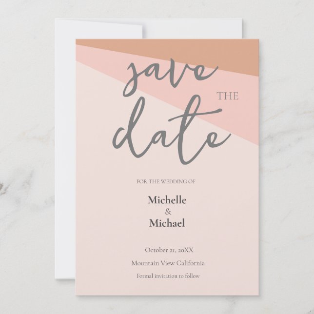 Script Calligraphy Wedding Modern Save the Date Einladung (Vorderseite)