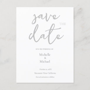 Script Calligraphy Wedding Modern Save the Date Postkarte