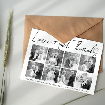 Script calligraphy wedding Thank You photo collage