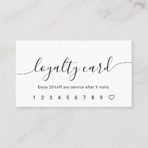Script Calligraphy White Loyalty Card Treuekarte