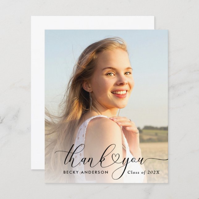 script cardiaque merci carte de graduation de scri (Devant / Derrière)