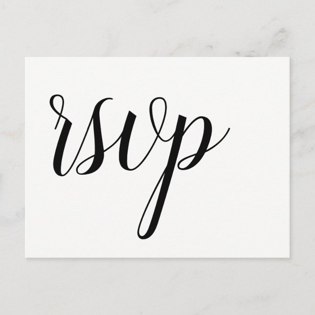 Script carte postale rsvp de mariage moderne (Devant)