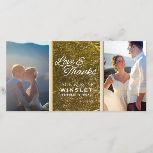 Script Chic Gold Foil Hochzeit Vielen Dank Foto Ca Dankeskarte