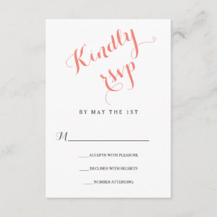Script classique Carte RSVP Mariage élégant
