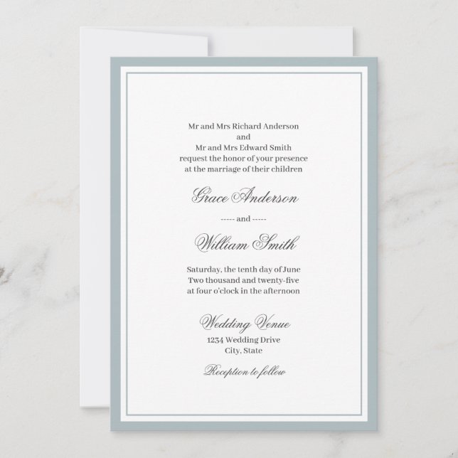 Script classique Faire-part de mariage des deux pa (Devant)