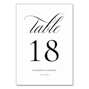 Script classique Mariage élégant Numéro de table 1