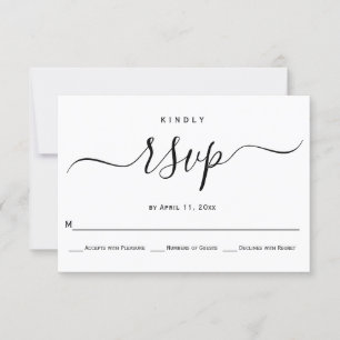 Script curieux calligraphie mariage carte RSVP
