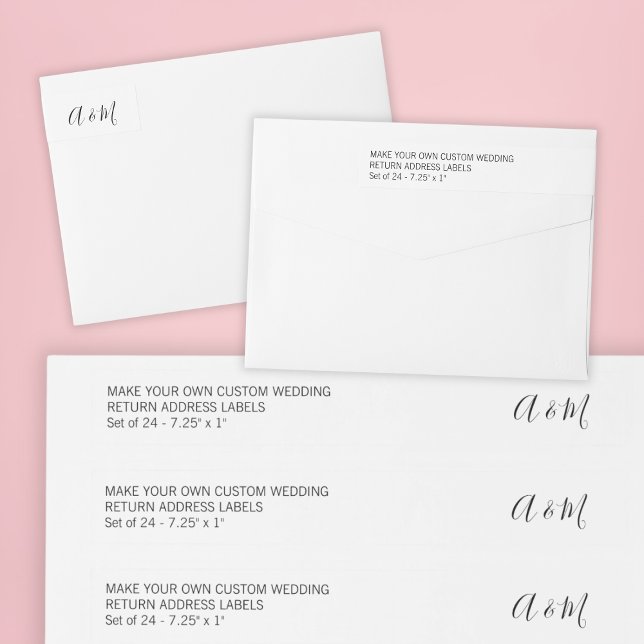 Script Custom Set of 24 Wedding Rücksendeadresse (Script Custom Set of 24 Wedding Return Address Wrap Around Label
)
