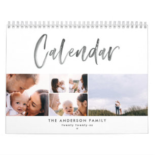 Script d'aquarelle moderne calendrier photo multip