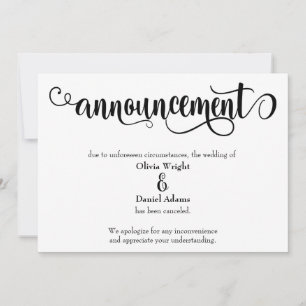 Script de balayage annulé Faire-part Mariage 