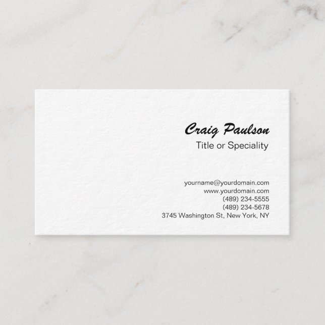 Script de brosse ultra épais Carte de visite noir  (Devant)