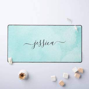 Script de calligraphie à l'aquarelle Chic Aqua