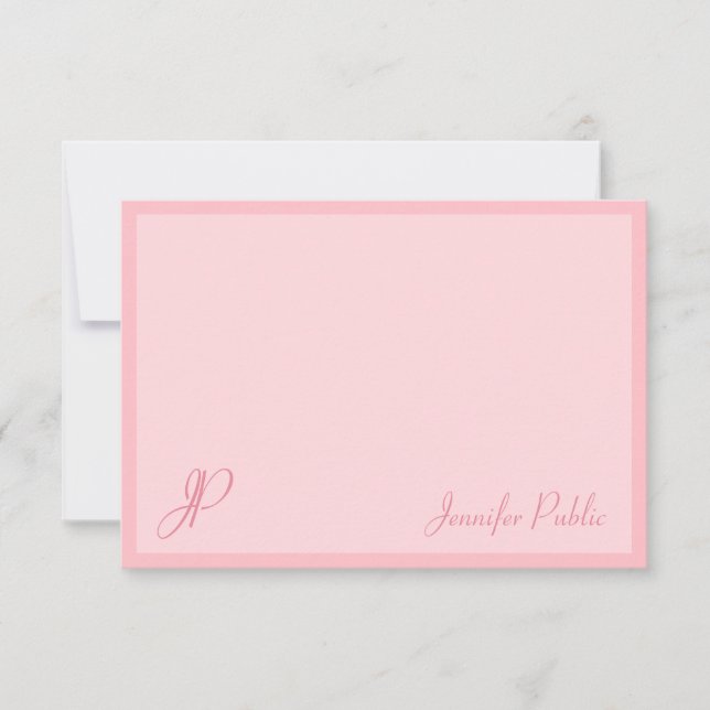 Script de calligraphie Modèle de monogramme rose (Devant)