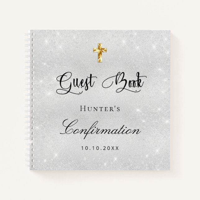 Script de confirmation du livre d'hôtes argent nom (Devant)