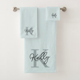 Script de Monogramme bleu aquatique moderne