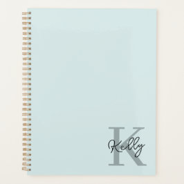 Script de Monogramme bleu aquatique moderne