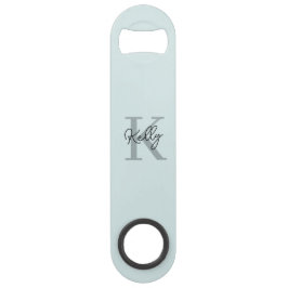 Script de Monogramme bleu aquatique moderne