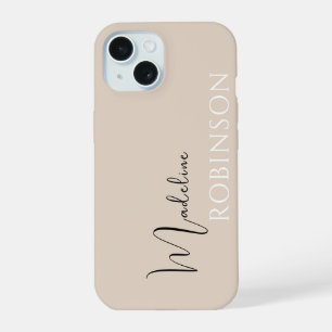 Script de nom initial minimal moderne beige