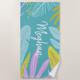 Script de pinceau monogramme | Serviette de plage 