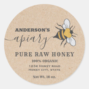 Script du logo Kraft Bee apiary étiquette de pot d