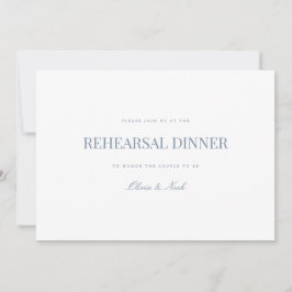 Script Dusty Blue & White Probe Dinner Card Dankeskarte