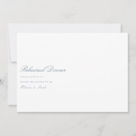 Script Dusty Blue & White Probe Dinner Card Dankeskarte