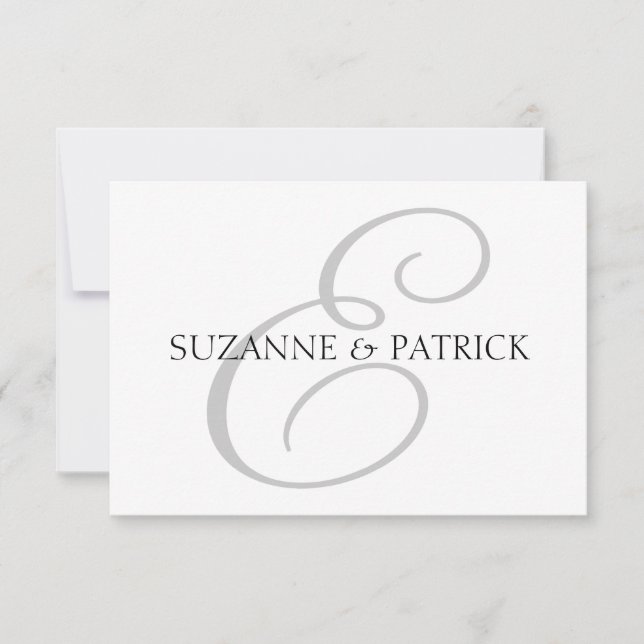 Script E Carte pour notes Monogramme (Argent / Noi (Devant)