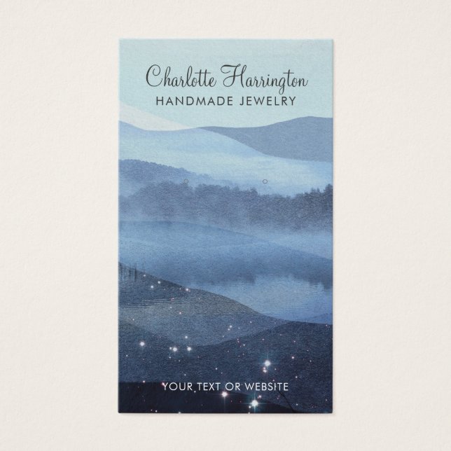 Script Earring Blue Mountain Jewelry Cartes d'affi (Devant)