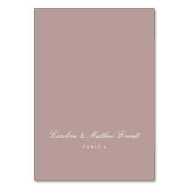 Script Elegant Custom Name Mauve Place Card Tischnummer