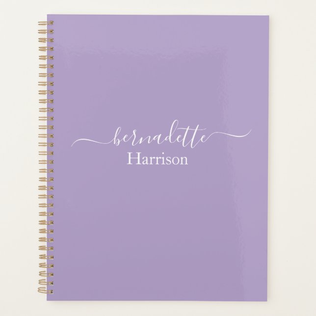 Script élégant | Nom personnalisé | Lavender Plann (Devant)
