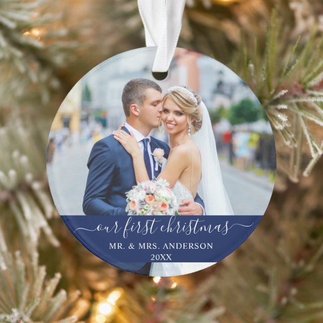 Script élégant Notre premier bleu de Noël (Arbre)