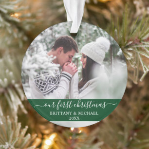Script élégant Notre Premier Couple de Noël Vert