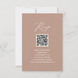 Script élégant rose vif Simple mariage QR RSVP